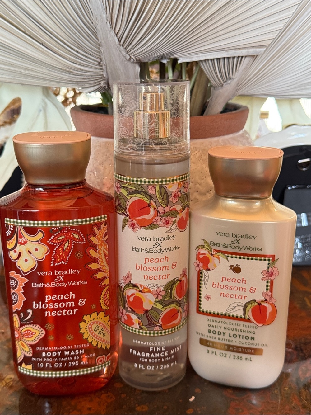 Vera Bradley Peach Blossom & Nectar Body Care Trio